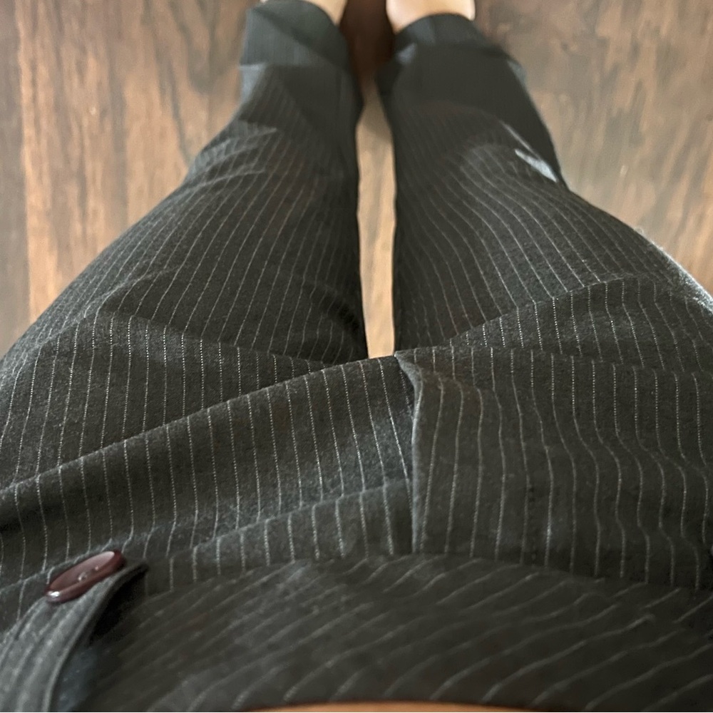 Pinstripe Black Trousers